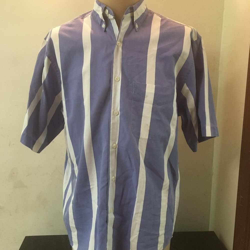 Men's Short Sleeve GAP Blue/White Striped Shirt